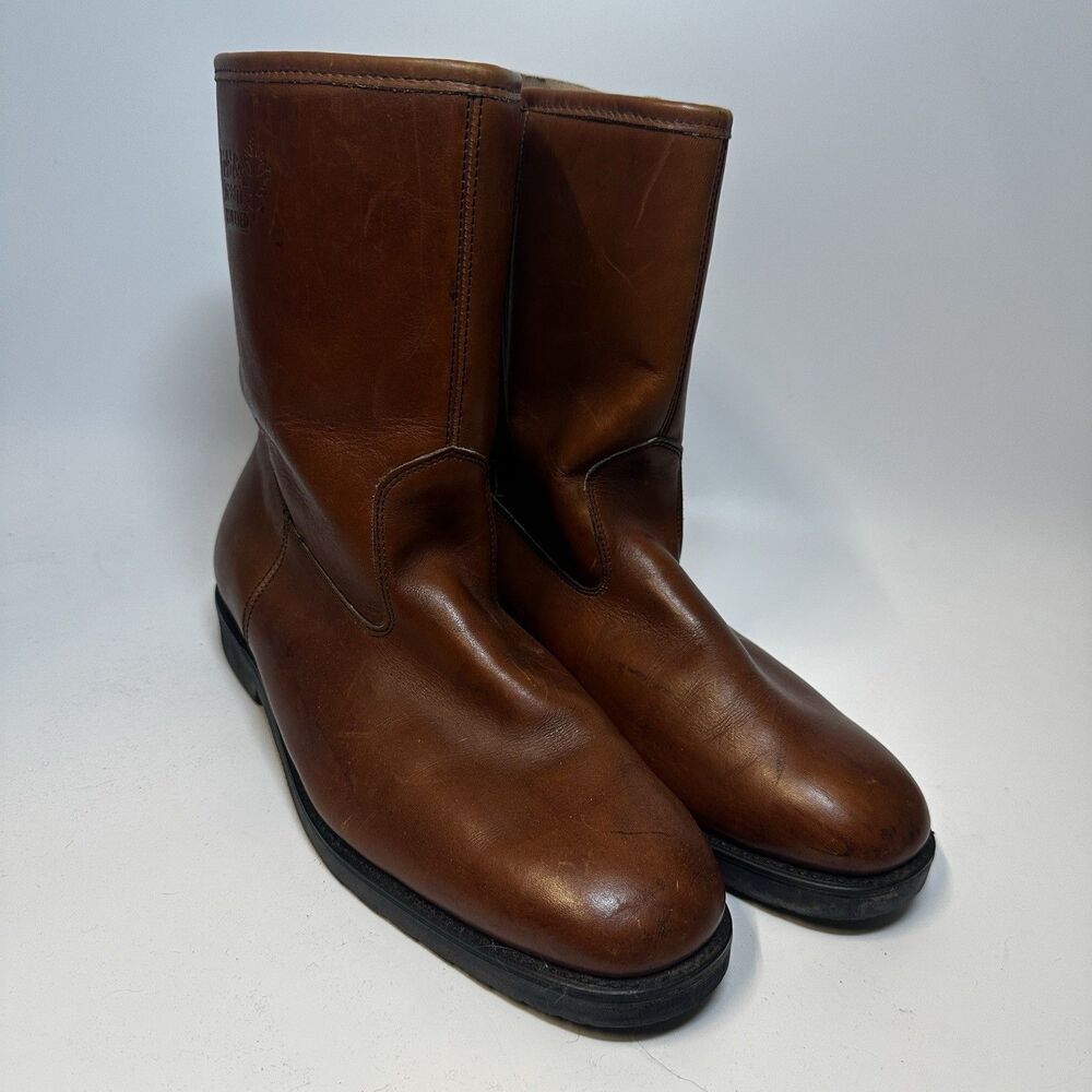 Vintage Field & Stream Boots Mens 13 E Brown Leather Insulated USA Made 968